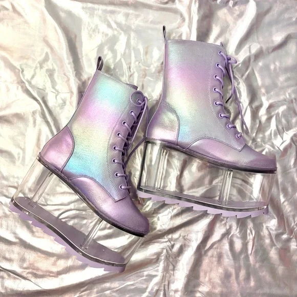 ✨ YRU metallic platform boots 6 - Picture 2 of 12
